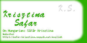 krisztina safar business card